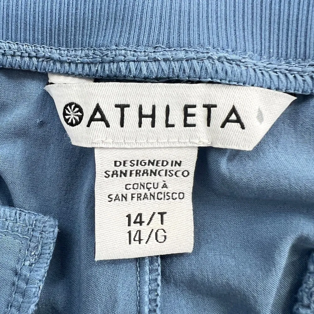 Athleta Nolita Slim Tapered Crop Pants  Light Blue‎ Women 14 Pockets Relaxed Fit - Image 5