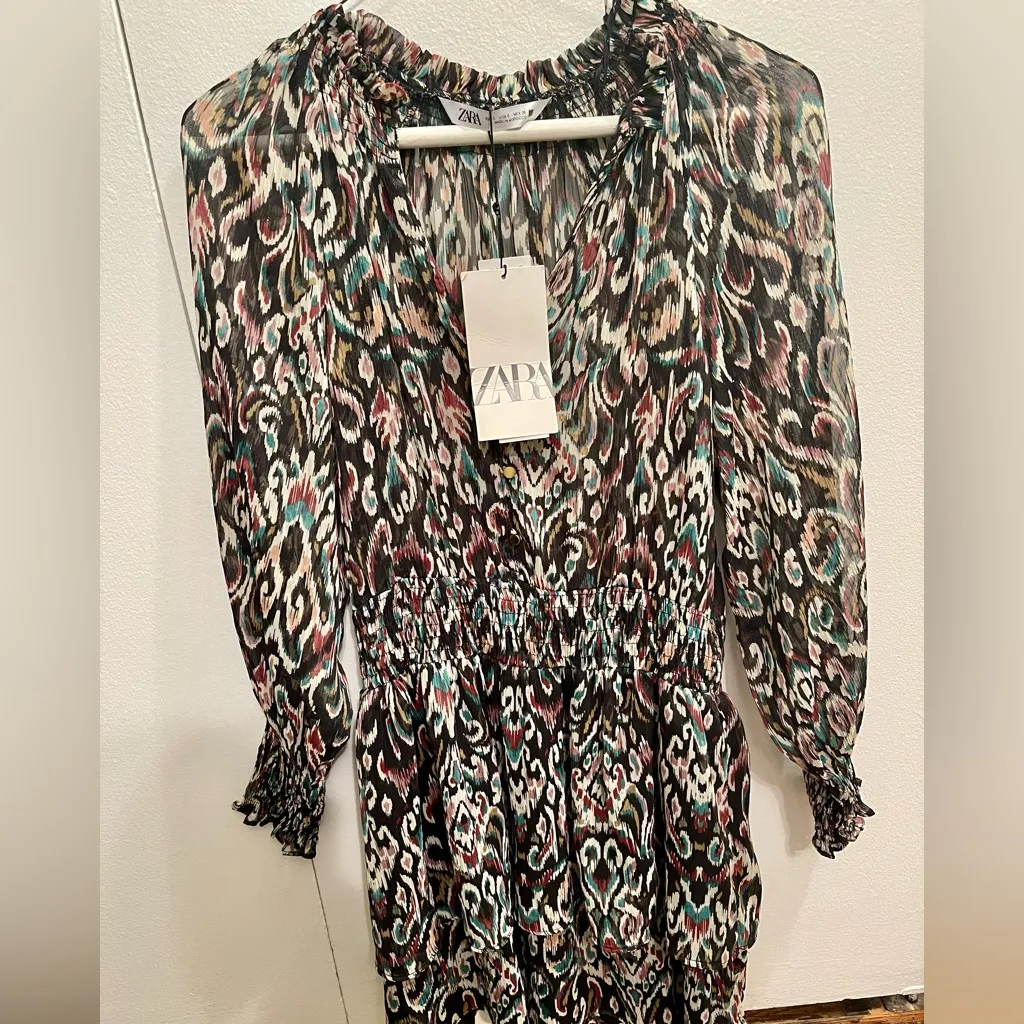 NWT Zara Multicolor Metallic Mini Dress - Image 9