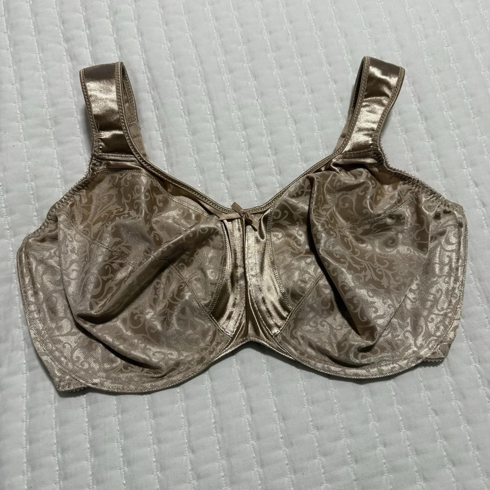 Bali Satin Tracings Underwire Minimizer Bra Nude 36DDD Full Coverage 3562 Size undefined - Image 9