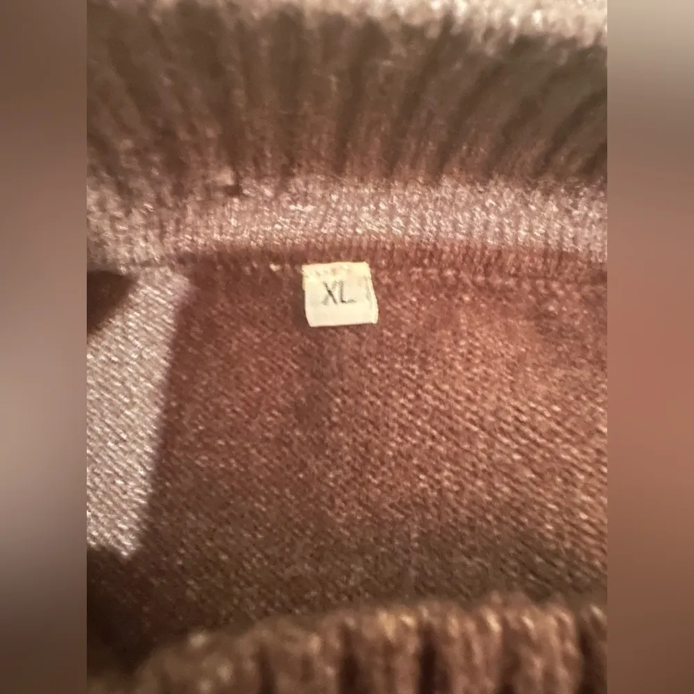 NWOT MINIBEE Brown knit Mock Neck Long Sleeve Sweater Dress Size XL - Image 4