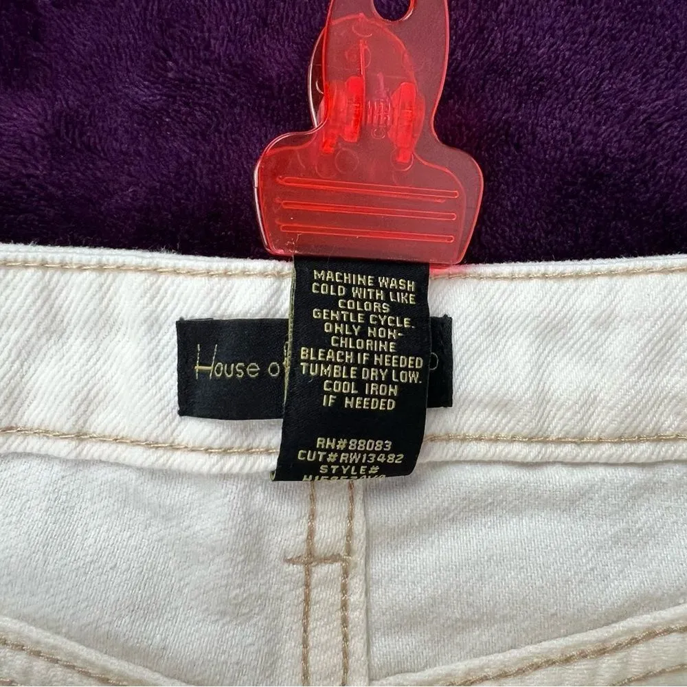 House Of Harlow 1960 Cream White High Rise Cutoff‎ Jean Shorts Size 28 - Image 7