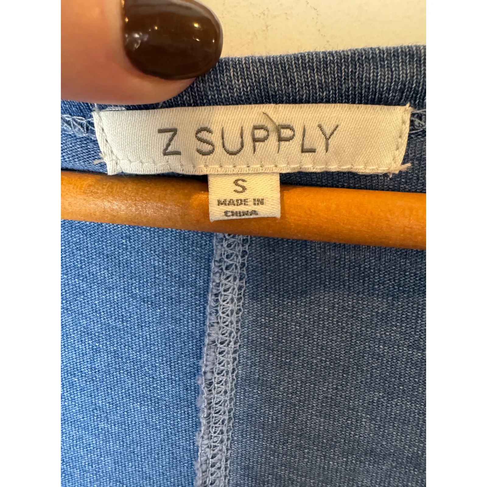 Z Supply Dress Women Small‎ Blue Dayshift Jersey Denim Mini Athleisure Gorpcore - Image 9