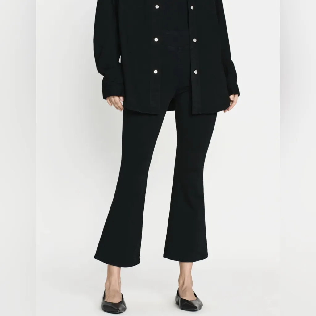 FRAME The Jetset Crop Mini Boot In  SHEEN NOIR - Image 2