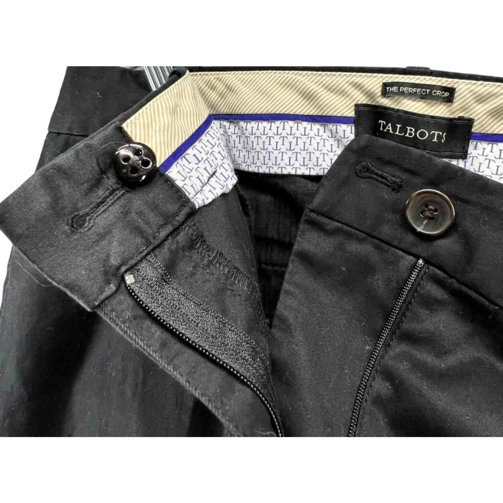 Talbots Pants Womens 10 The Perfect Crop Stretch Spandex Cropped Comfort Capri - Image 3