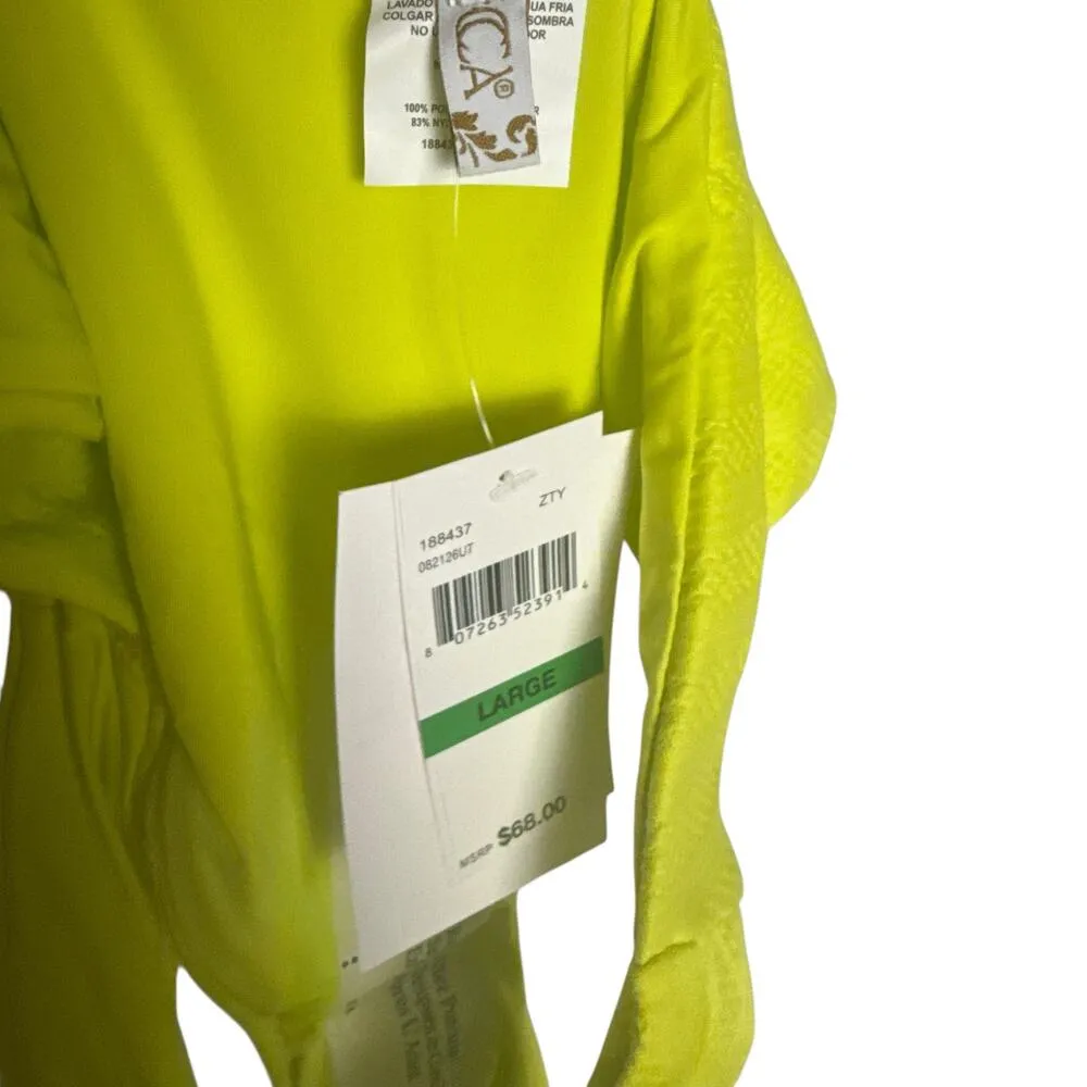 Becca Prima Zesty Lime Twisted Bikini Swimsuit Bottoms Size Large - Image 3