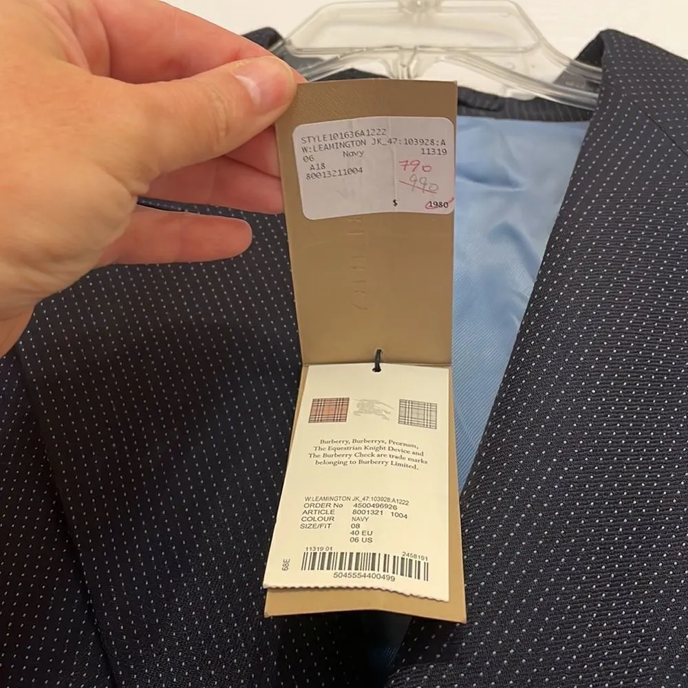 Burberry  Leamington Pindot Wool Single-Button Jacket, NWT - Image 3