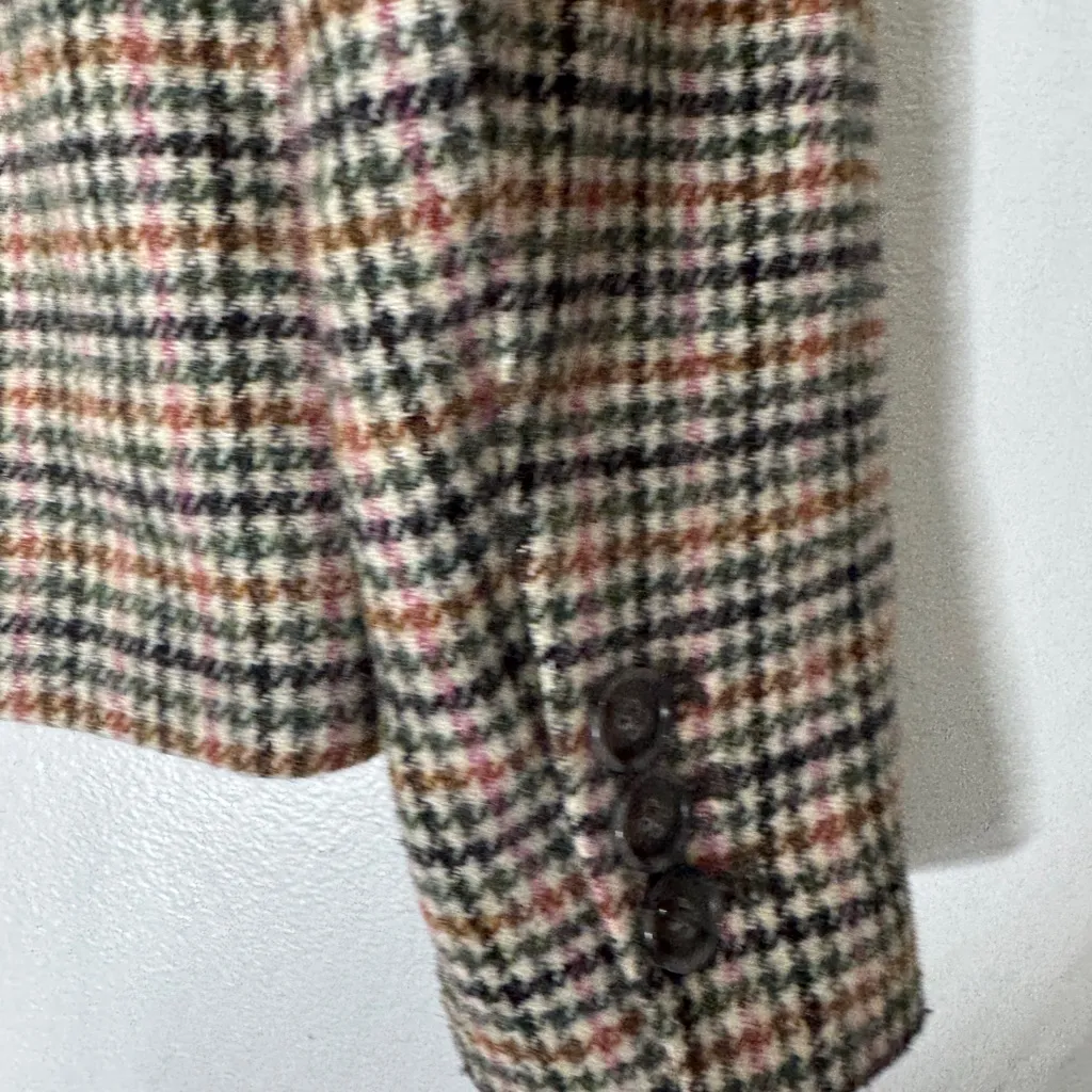 Talbots  Houndstooth Micro Check Wool Blend Cropped Blazer‎ 10 - Image 6
