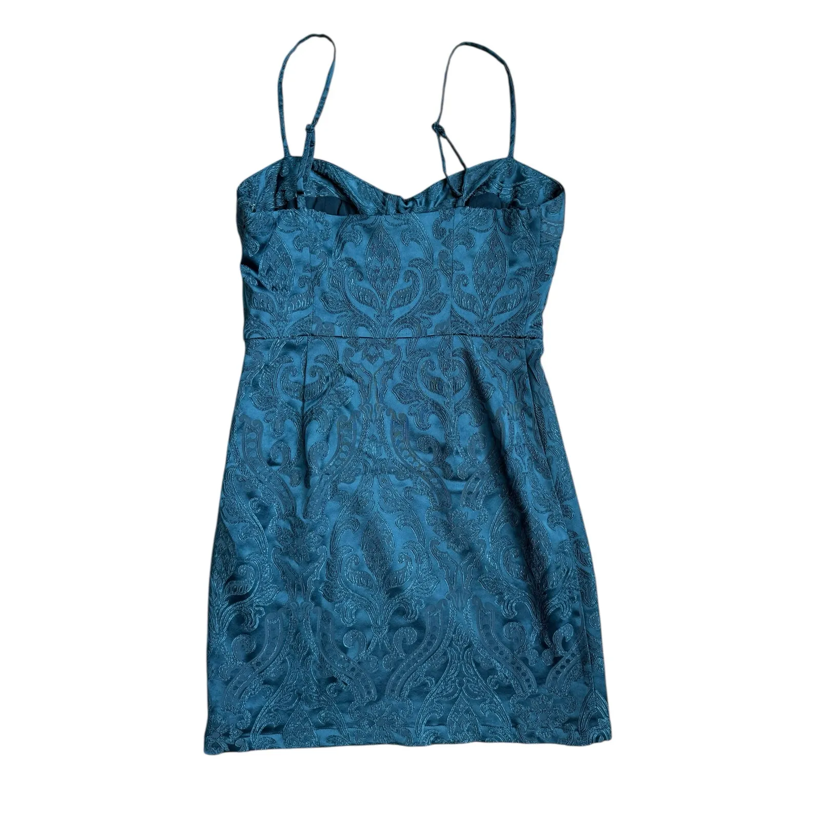 Free People‎ Karla Blossom Jacquard Mini Dress Jewel Size 0 - Image 4