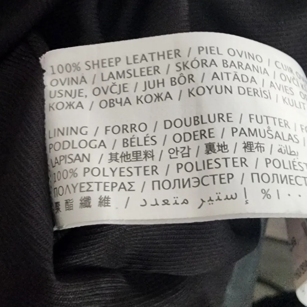 NWOT Mango Black 100% Genuine Leather Zipper Moto Jacket Coat Size XXS - Image 6