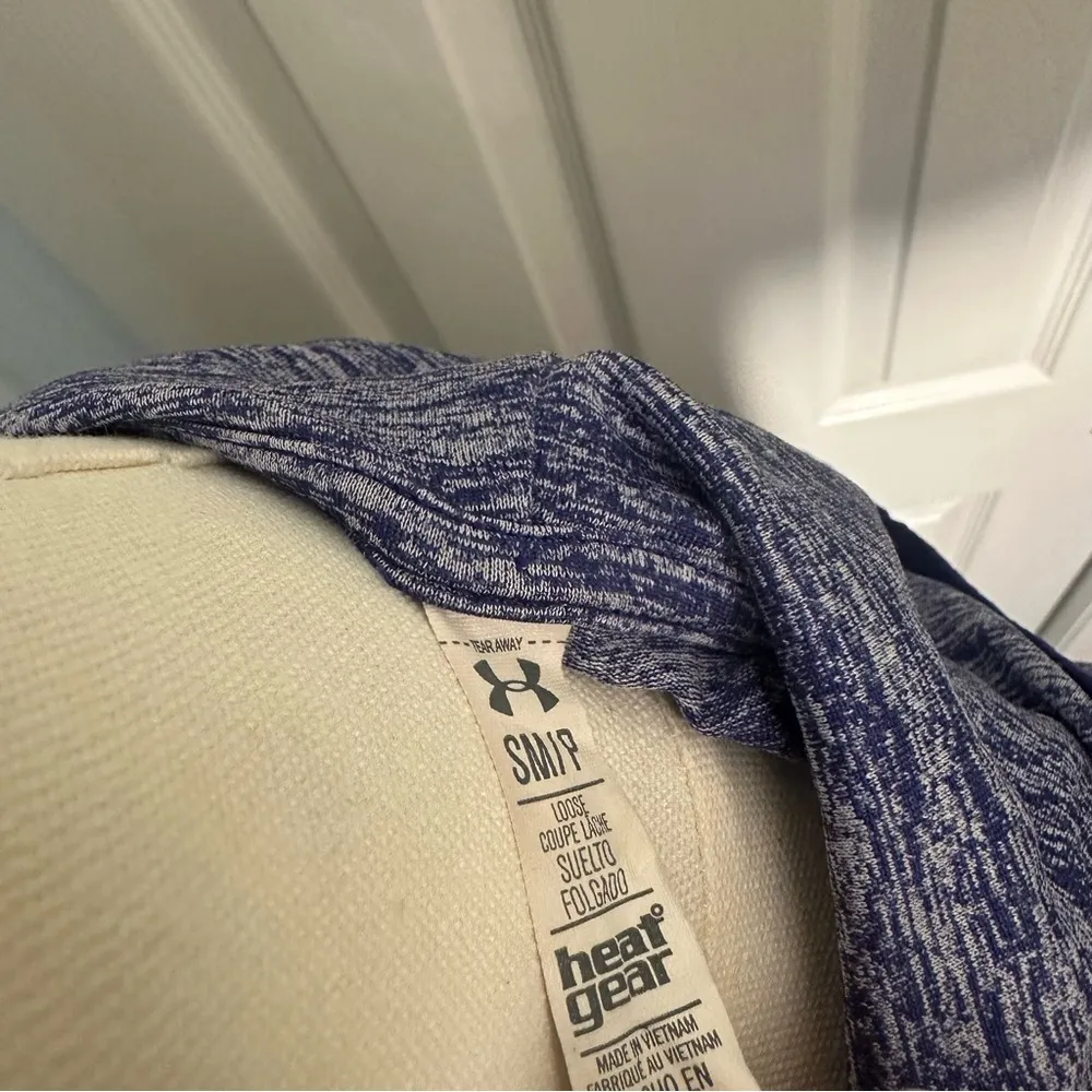 Under Armour Hoodie Womens‎ Small V-Neck Henley Blue Purple Lightweight Heatgear - Image 5