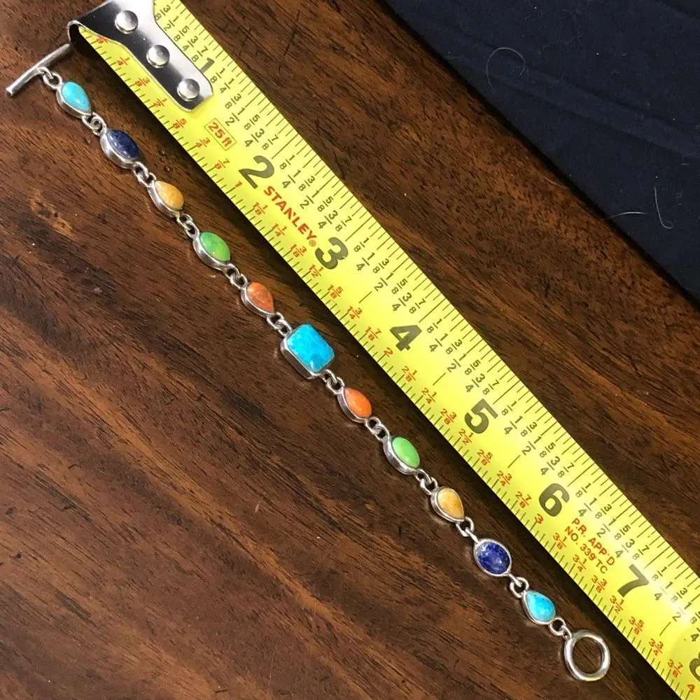 BARSE Turquoise Semiprecious Sterling Silver Toggle Bracelet - Image 8