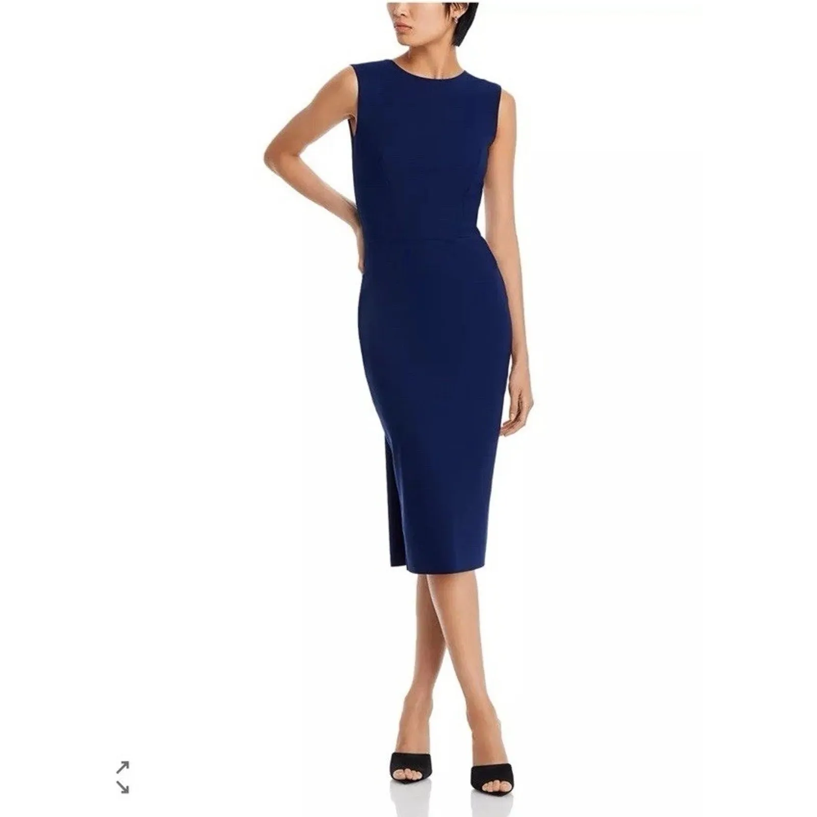 Chiara Boni La Petite Robe Jatin Sleeveless Dress Dark Blue Sz 8 NWT - Image 4