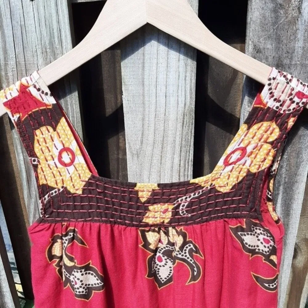 American Rag Cie Floral Embroidered Cotton Lined Top Square Neckline Size XS - Image 5