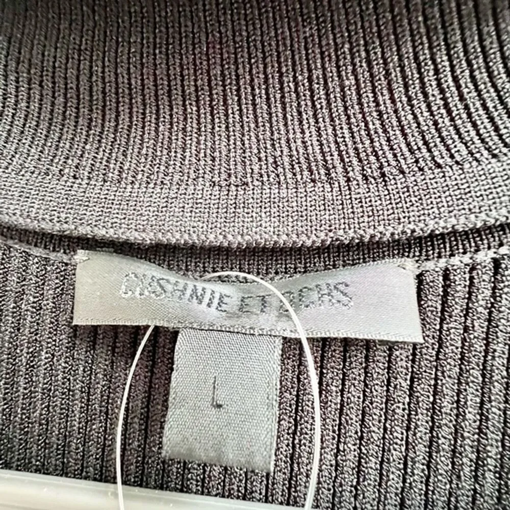 Cushnie et Ochs knit fit and flare black mini dress Large NWOT - Image 6