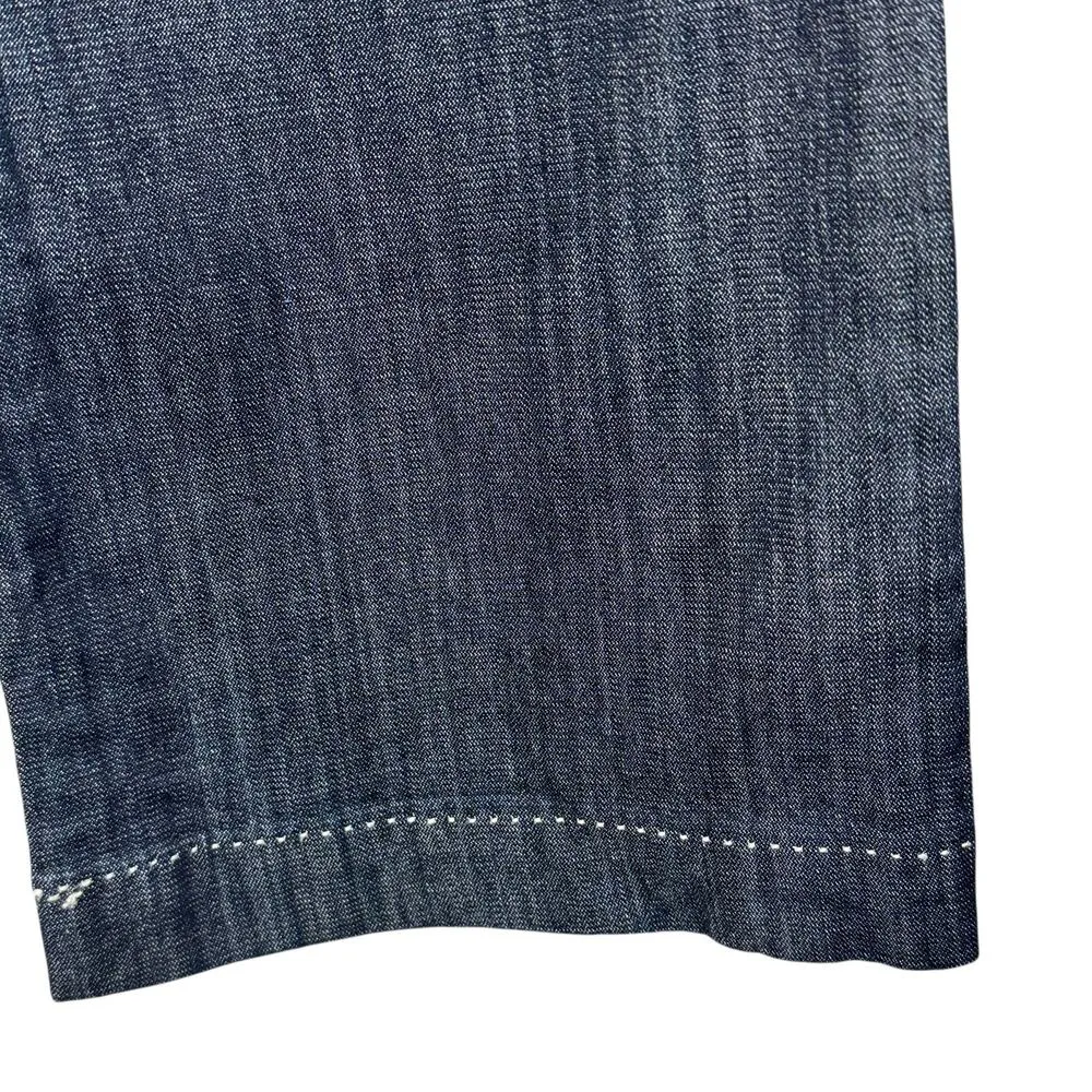 Miss Me SZ 29 Wide Leg Jeans Button-Flap Pockets Low-Rise Zip-Fly Dark Wash Blue - Image 8