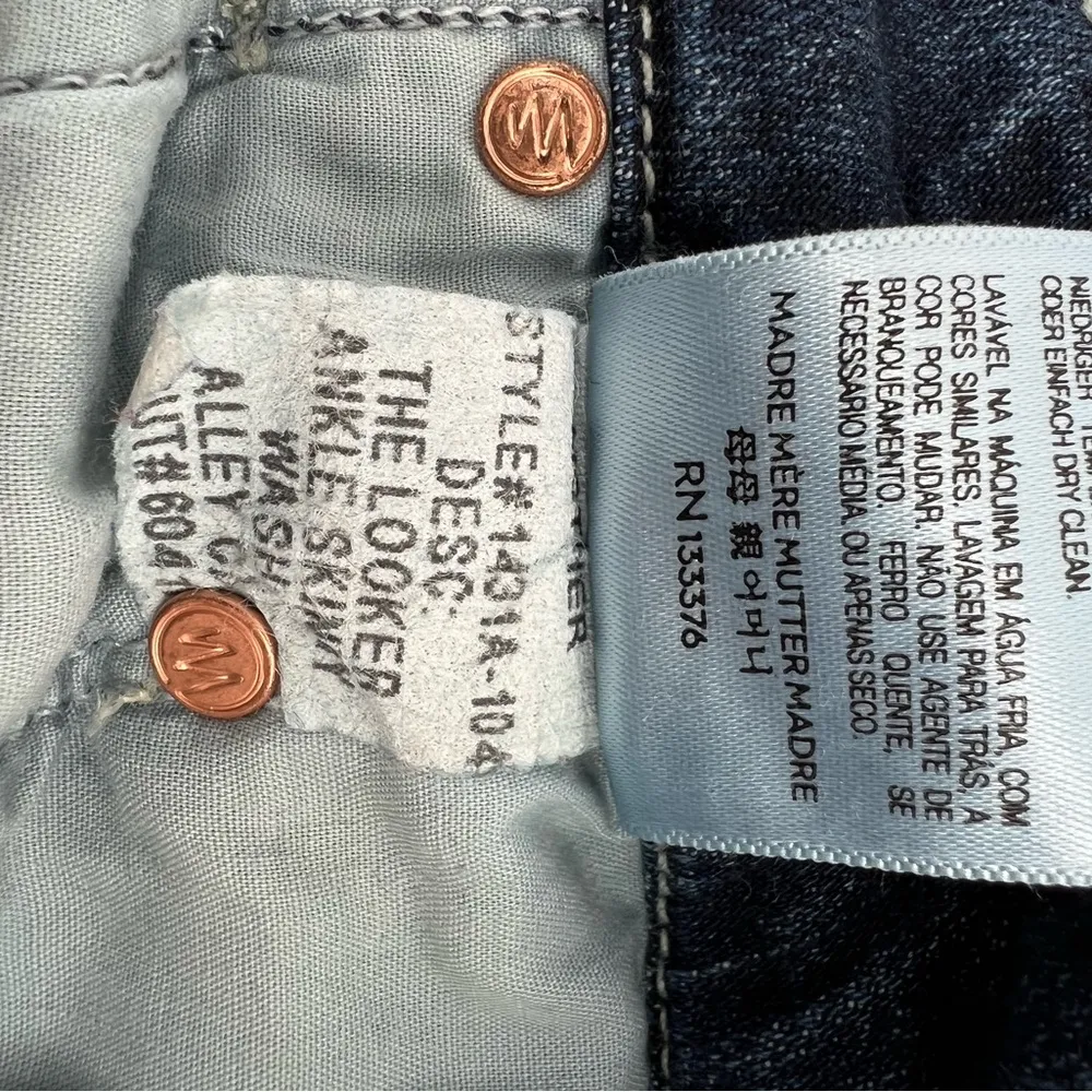 Mother The Looker Ankle Fray Alley Cat Dark Wash Distress Denim Skinny Jeans 29 - Image 11