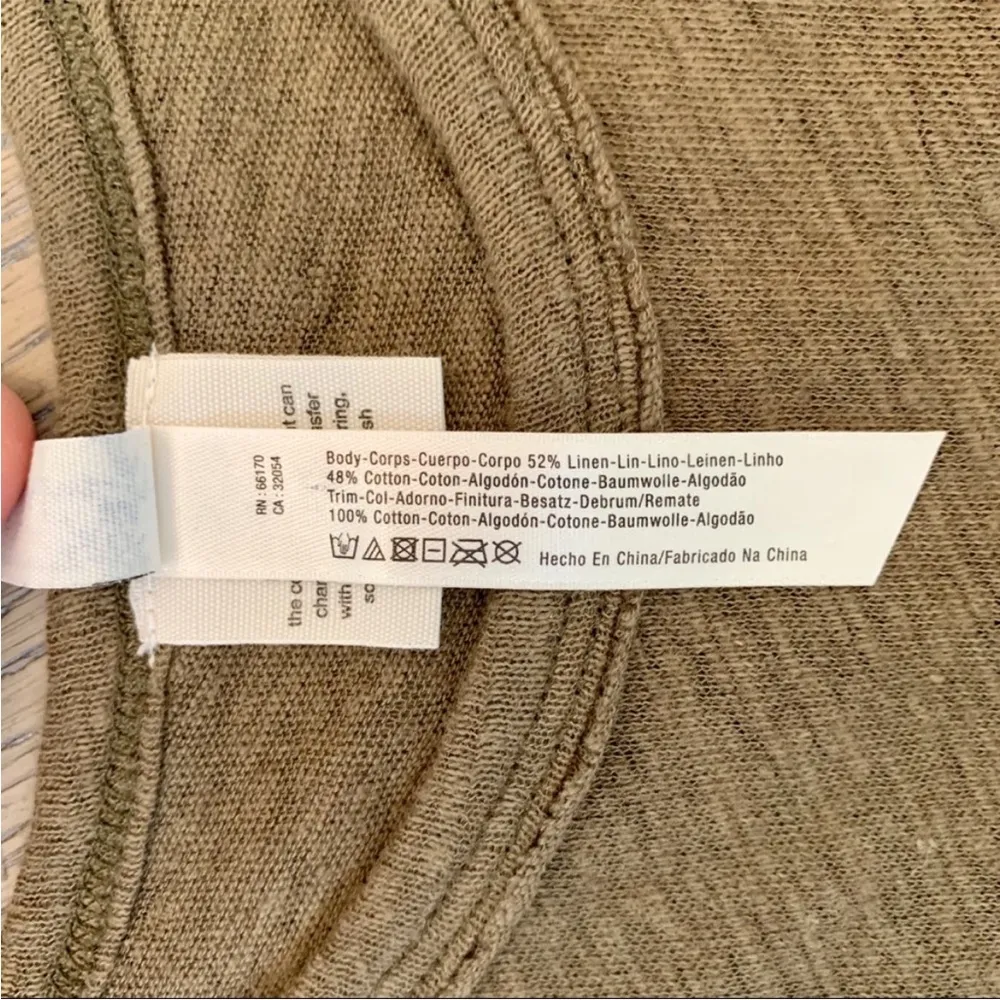 NWOT Free People Army Green Linen Bodysuit Tank S - Image 11