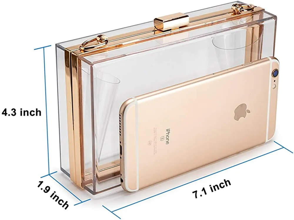 Acrylic Clear Purse For Women, Crossbody Shoulder Handbag Evening Clutch Bag Chain Strap - Image 4
