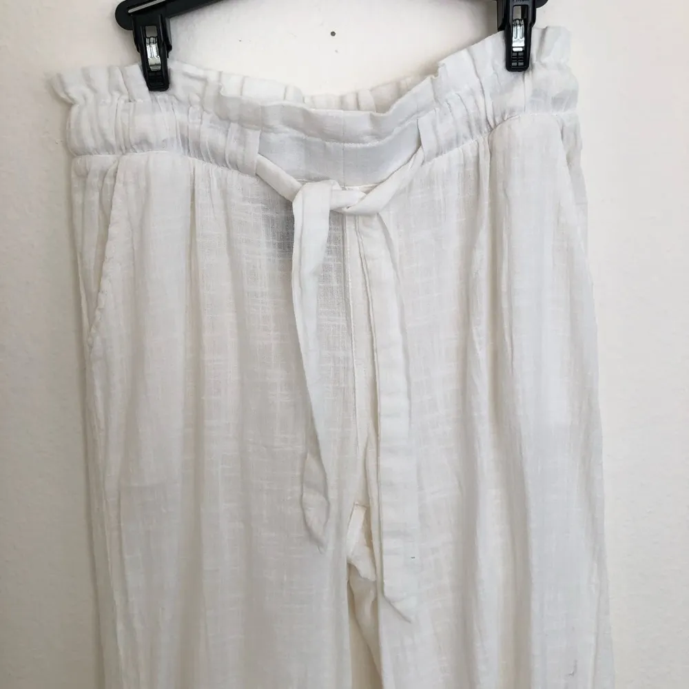 Rewash Los Angeles White Cotton Beach Crop Pants M - Image 2