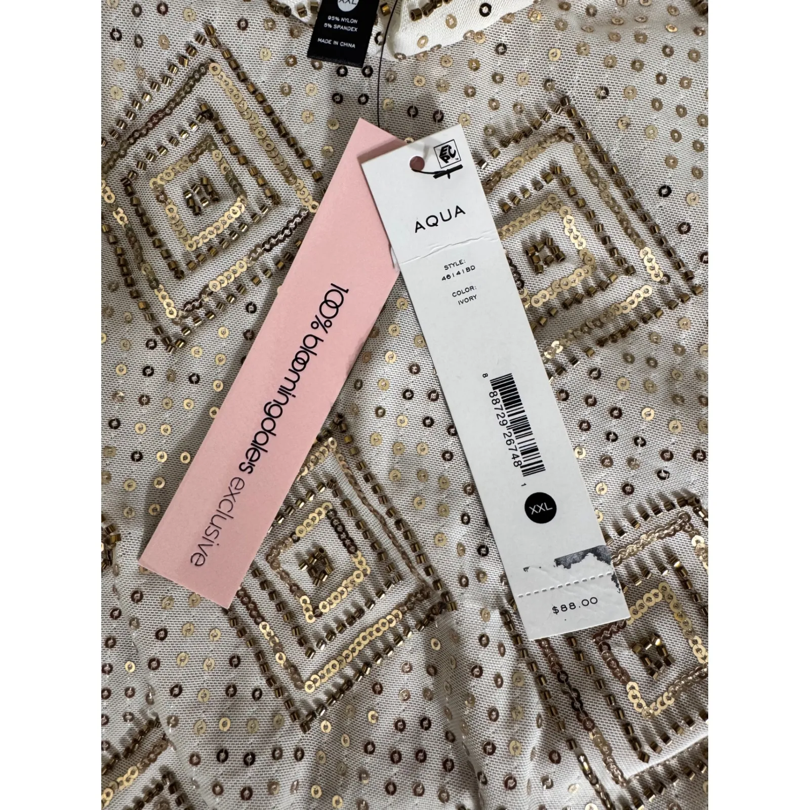 AQUA Sequin‎ Embellished Top Mock Neck Party Sparkle XXL‼️REVIEW PHOTOS‼️ - Image 10