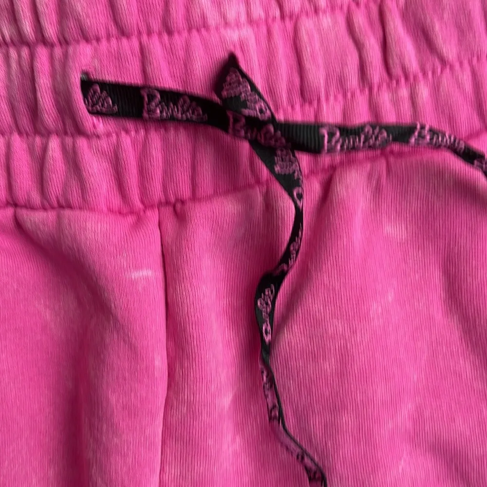 Barbie Sweatpants Women’s Pink Joggers Fleece Embroidered Elastic waist Black - Image 2