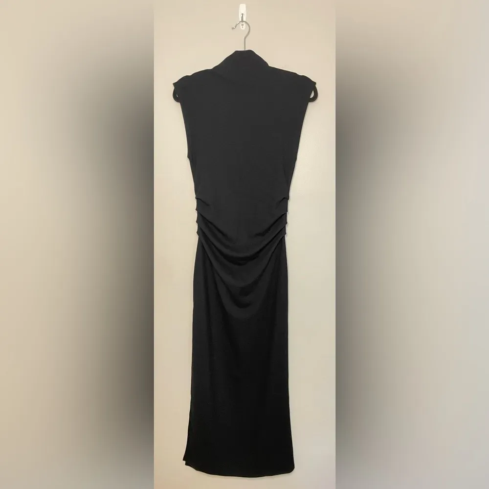 Forever 21 Sleeveless Mock Neck Ruched Maxi Dress, Black, Size M, NWT - Image 3