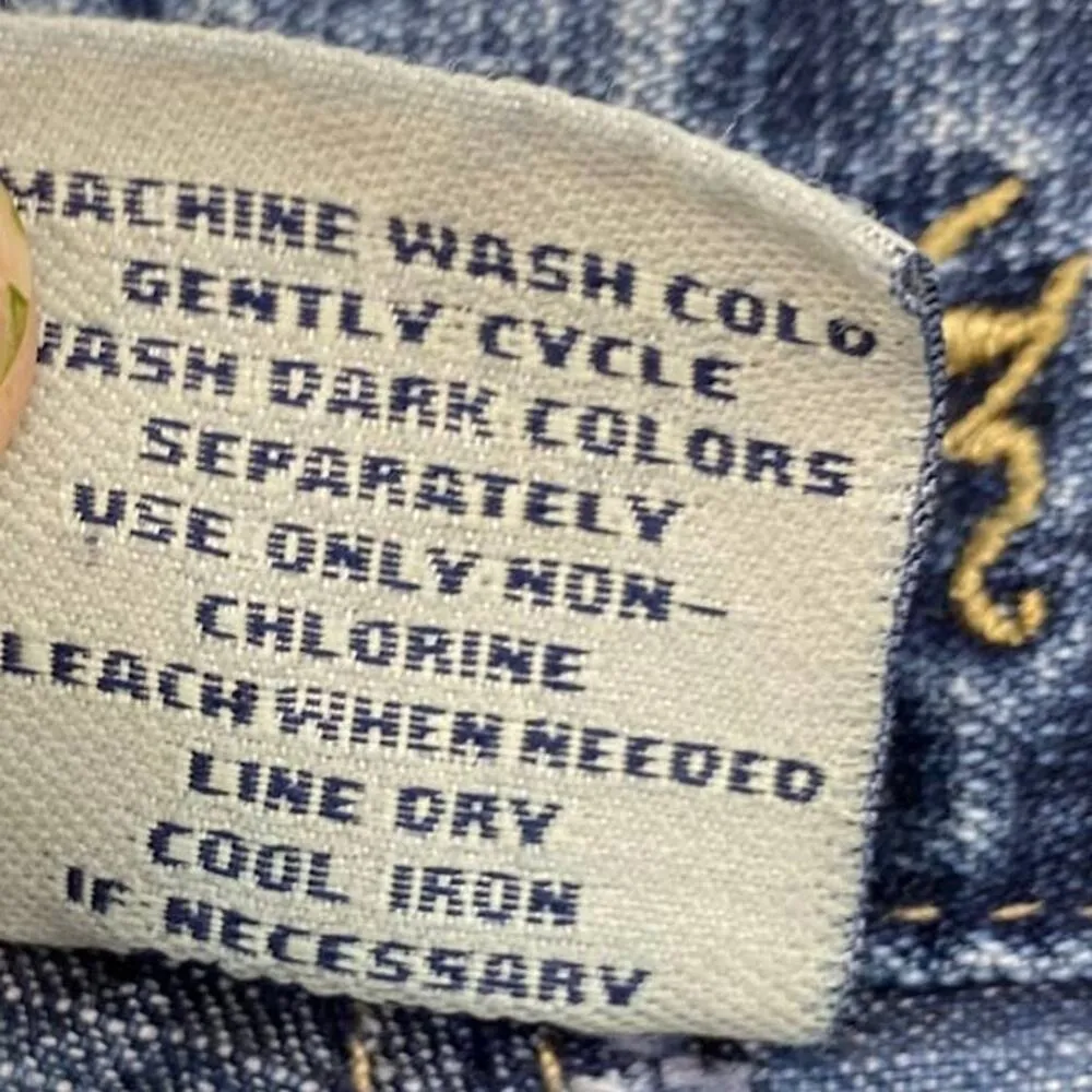 Space Girls Y2K Jeans Peacock Embroidery Womens Size 5 28" Waist Low Rise Blue - Image 8