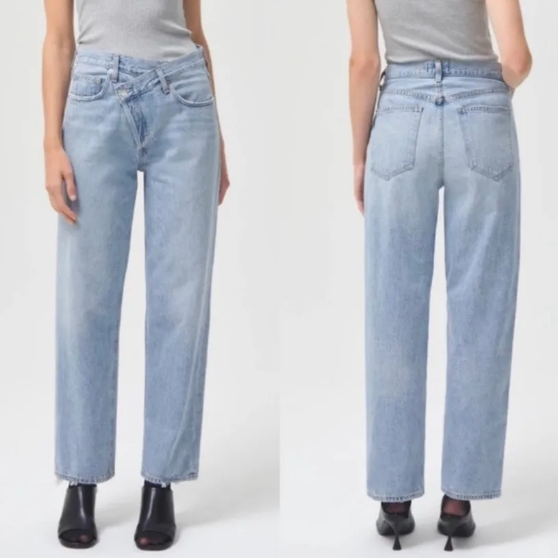 Agolde Criss Cross Arc Jeans High Rise Vintage Wash Size 24 - Image 2