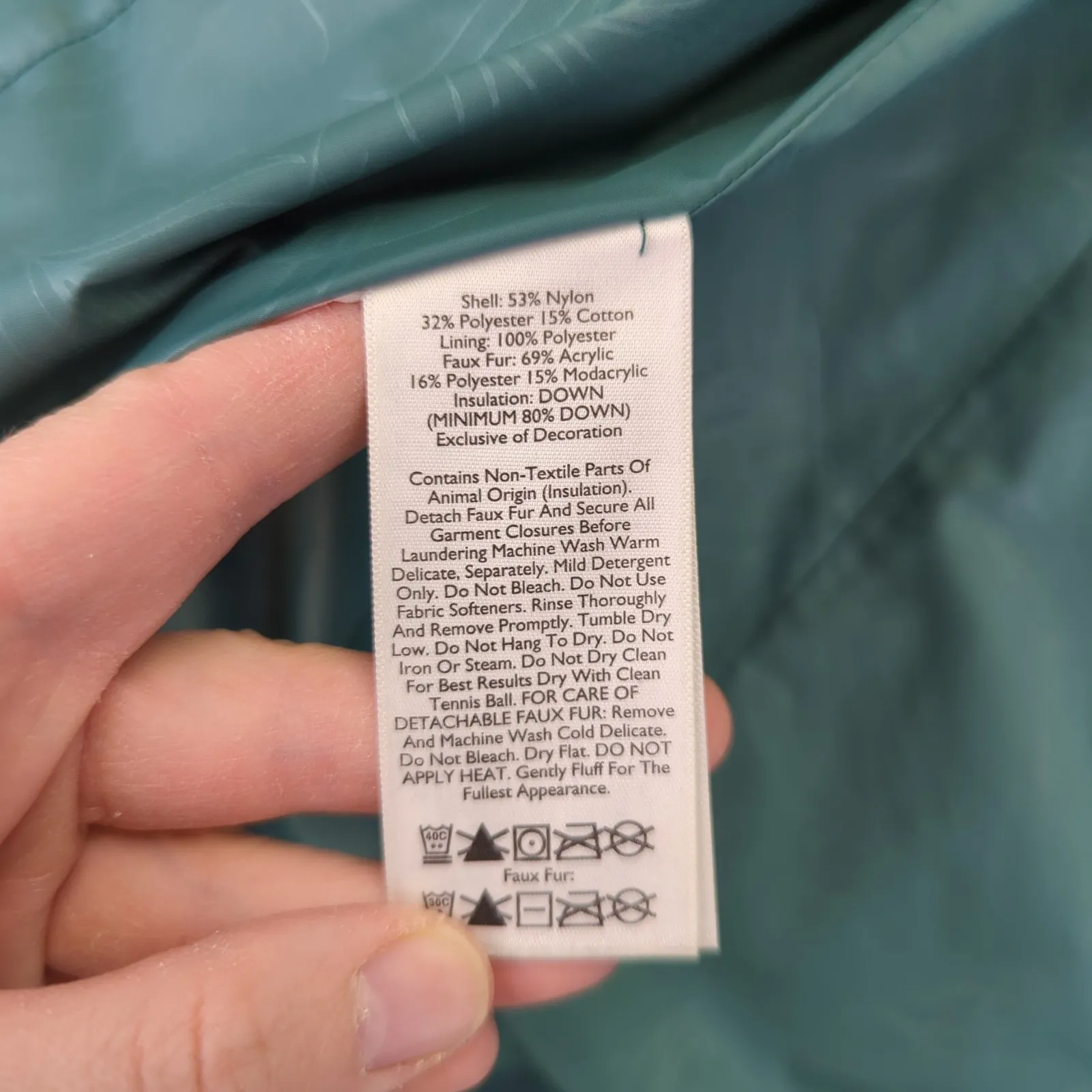 Eddie Bauer Womens Green Quilted Down Parka Faux Fur Hood Size Large Coat Jacket - Image 6