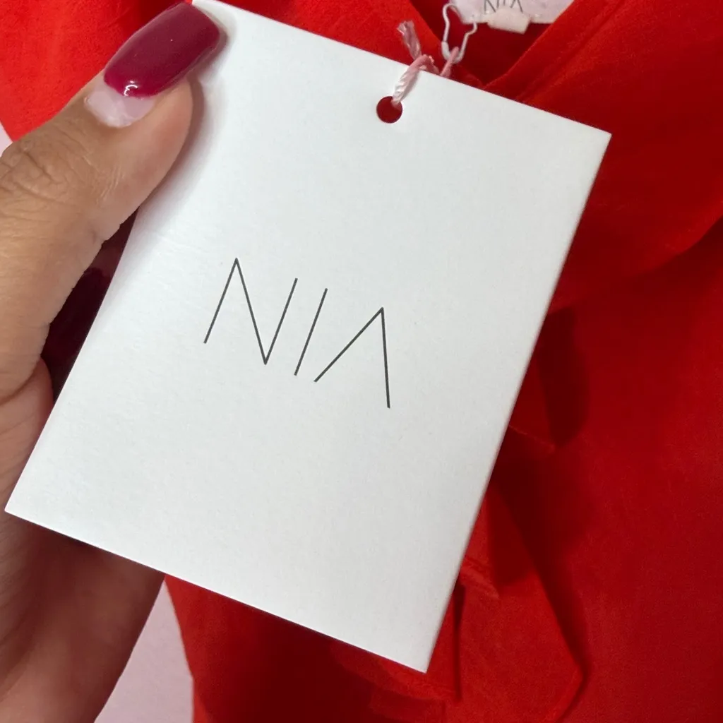 Nia The Label Amore Dress Mini Red. Size L Red - Image 7
