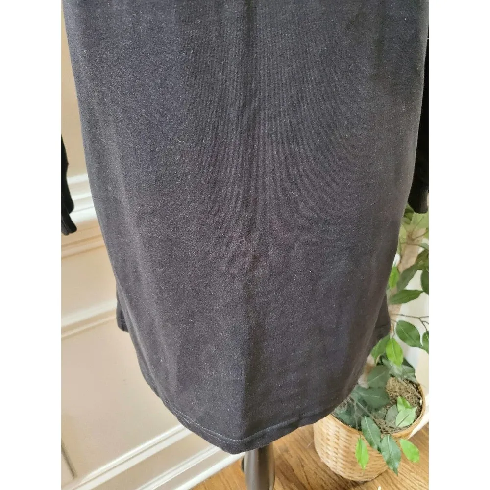 Bebe Womens Black Solid Cotton Round Neck Long Sleeve Knee Length Dress Size L/G - Image 4