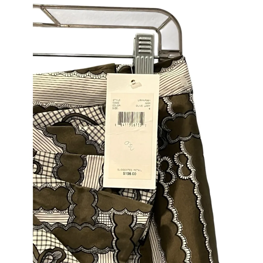 Leifsdottir Anthropologie NWT $198 Large Bow Mini Skirt Size 6 URYNR991 Silk Green - Image 3