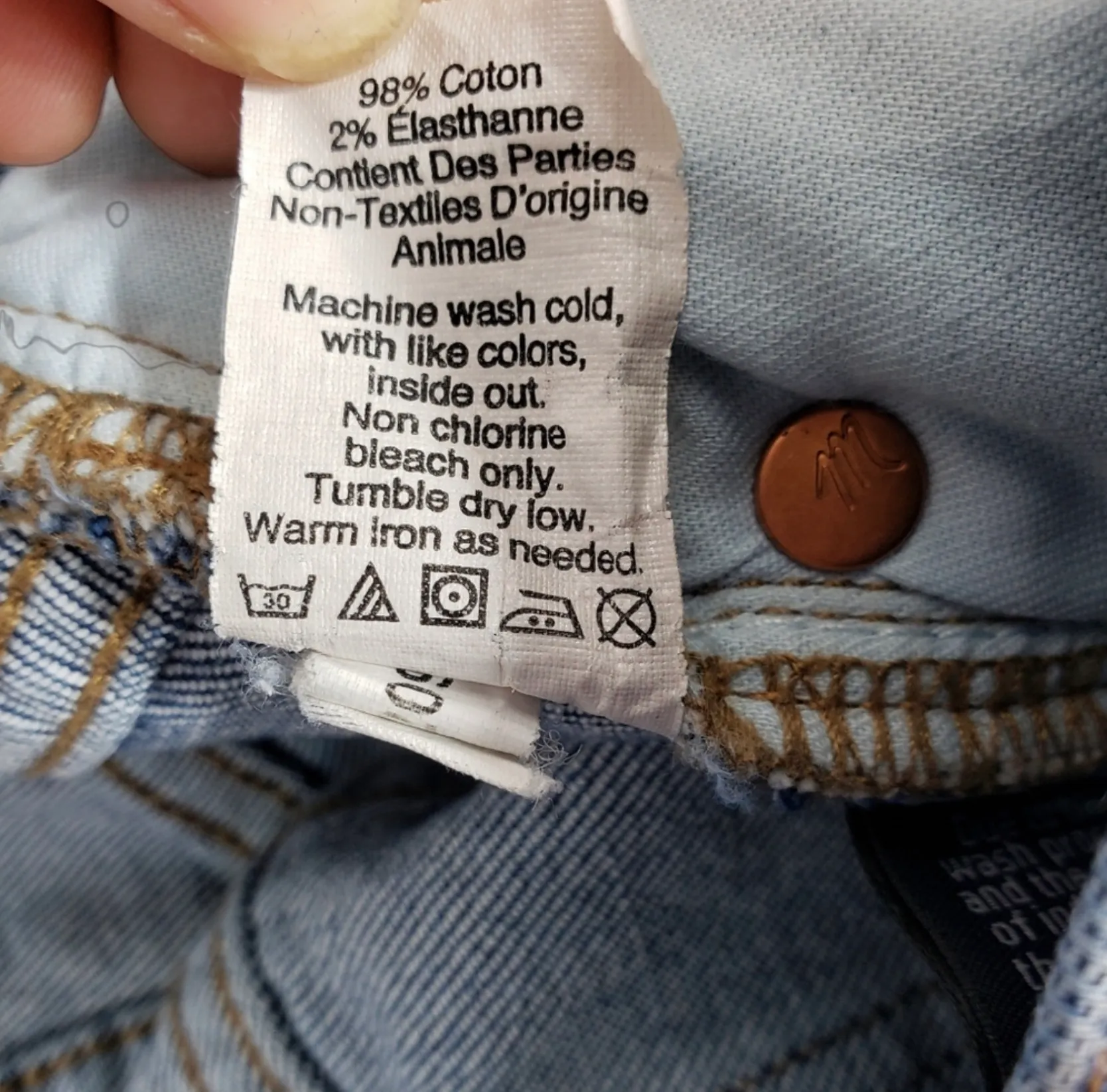 Straight Crop Intentionally Distressed Frayed Denim Shorts Size 30 - Image 7