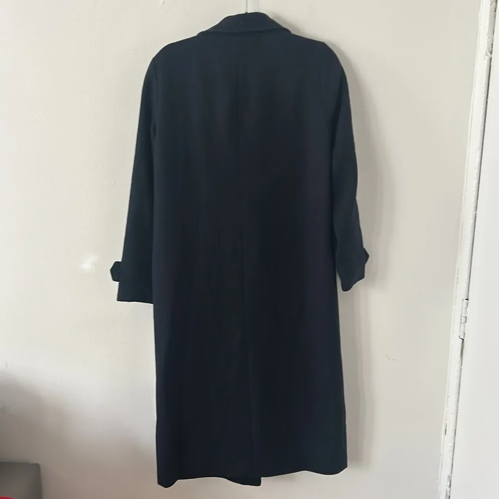 Noisy May Women's Navy Longline Classic Button Front Trench Coat Size Medium - Image 5