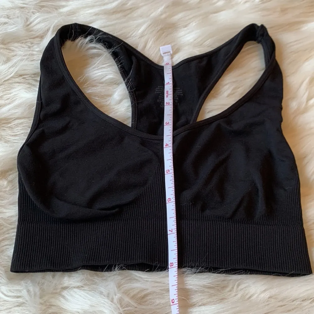 Black Nylon and Spandex Sports Bra - Image 4