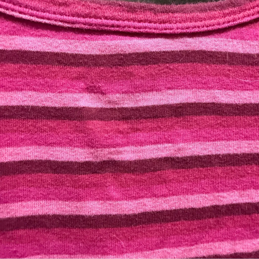 Y2K No Boundaries Pinks Striped V-Neck Tee Size Lg (11-13) - Image 3