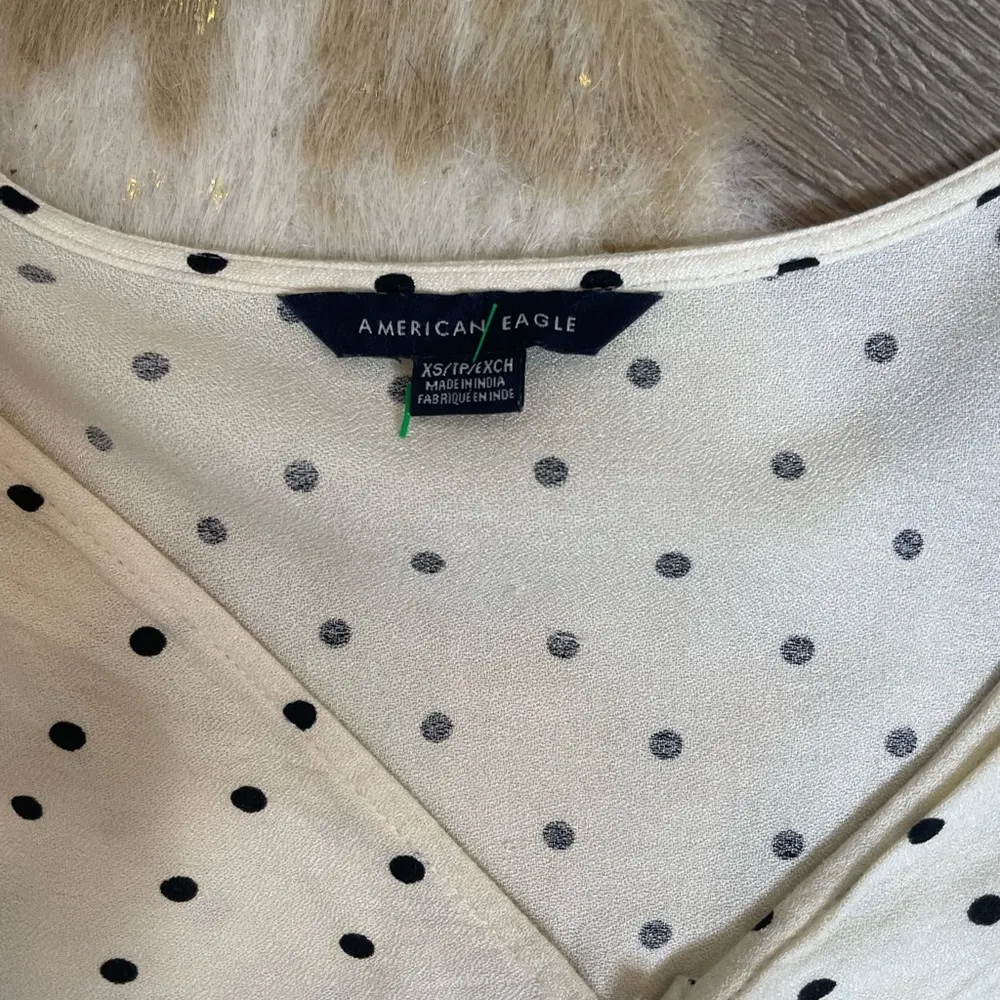 American Eagle polka dot synched long sleeve blouse - Image 2
