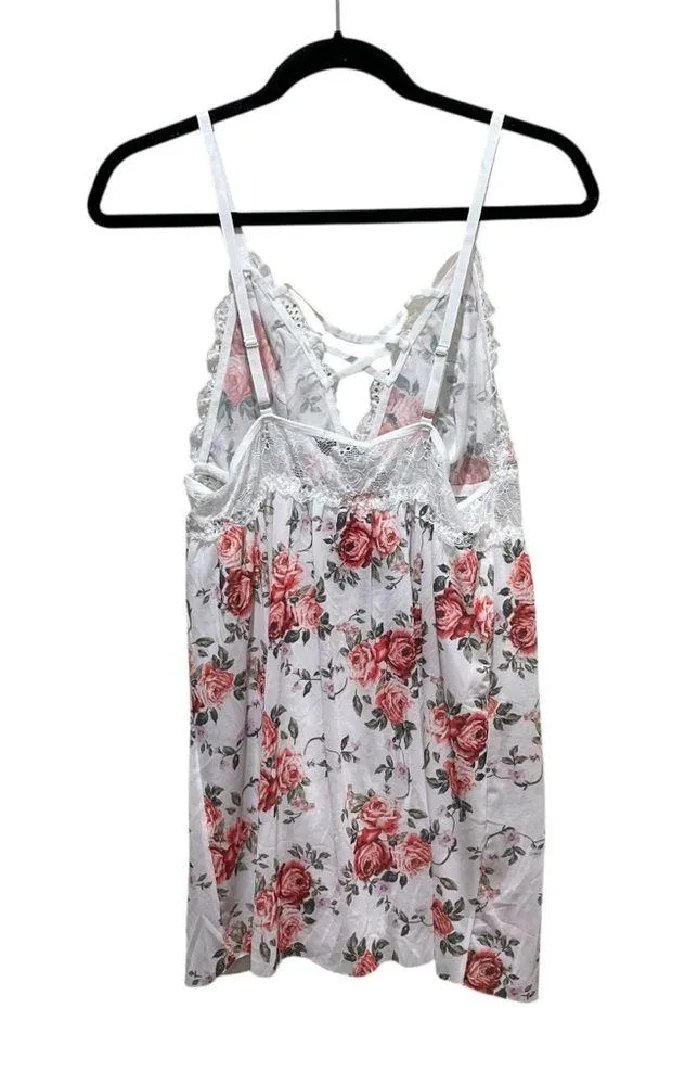 Avidlove Rose Floral Lace Babydoll Chemise Bodysuit Red White Plus Size 14W - Image 5