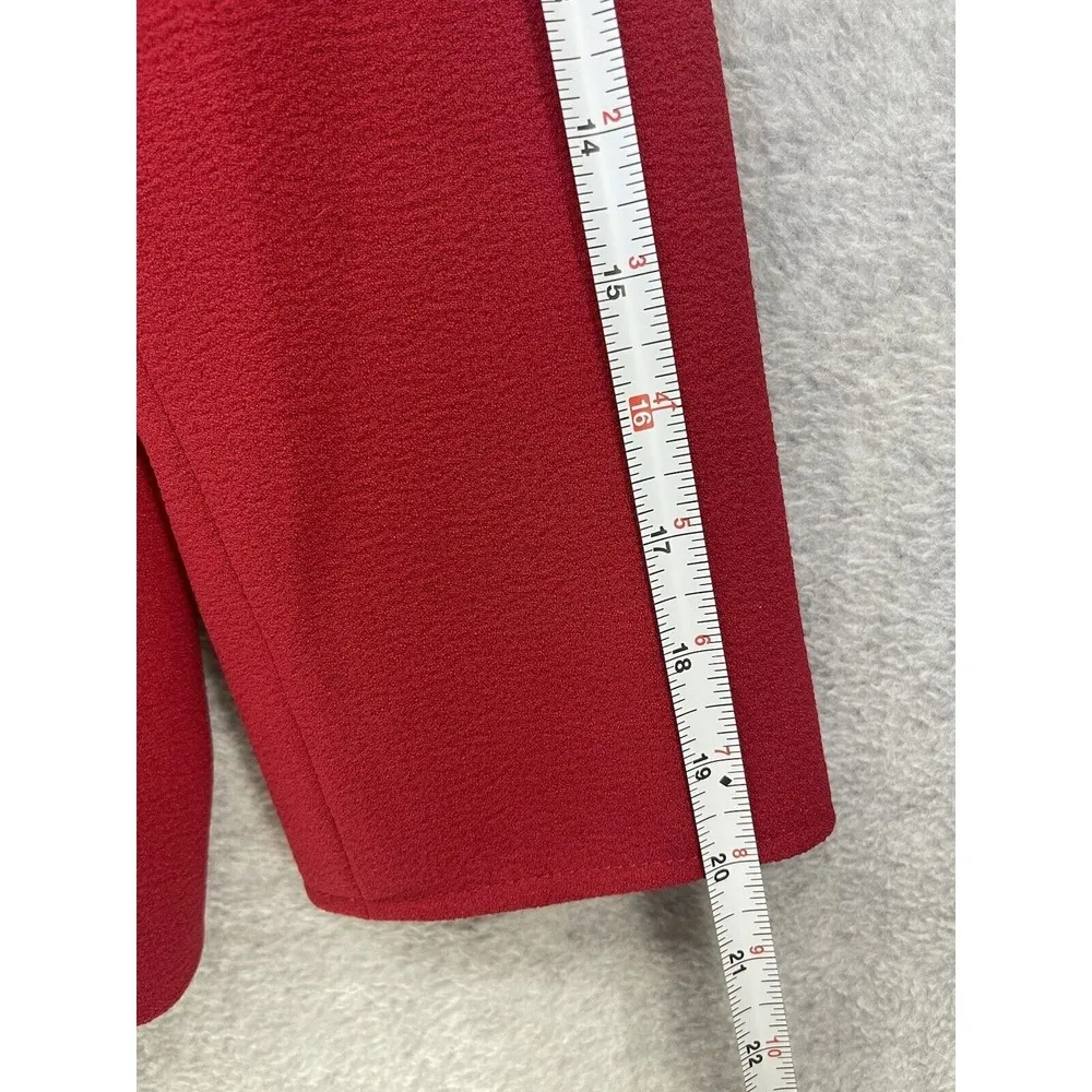 Tahari Women's Blazer Solid Red Gold Buttons Long Sleeve Lined Size 10 - Image 9