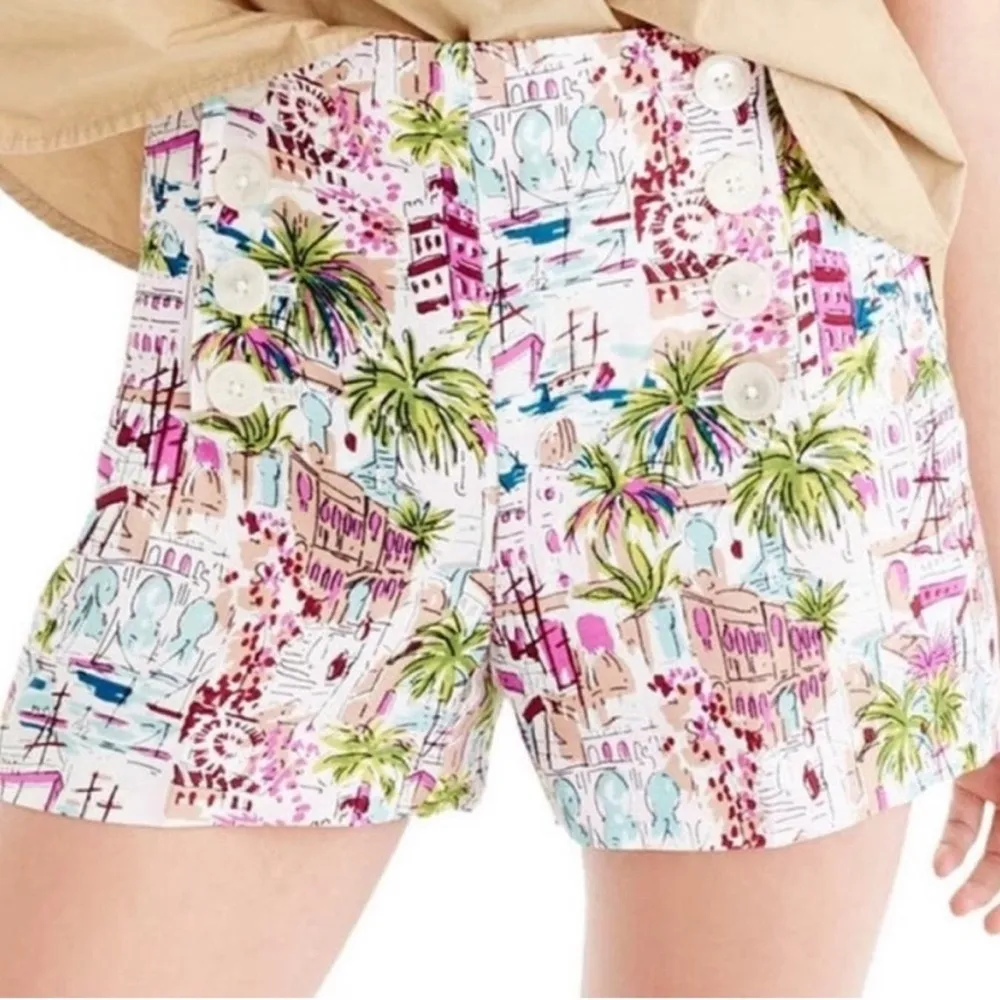 J.Crew• Tropical Harbor Linen Sailor Shorts•size 12 - Image 14