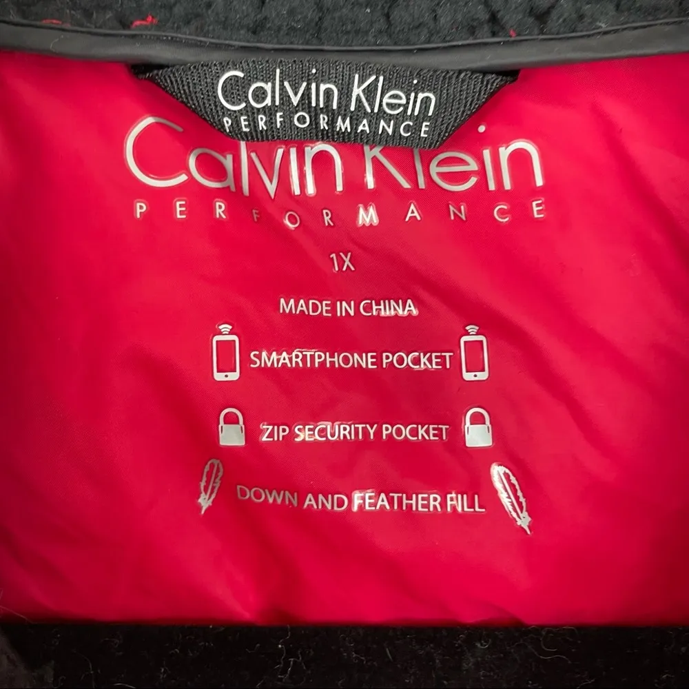 Calvin Klein Performance Down Fill Pink Vest Sherpa Plush Collar - Image 6