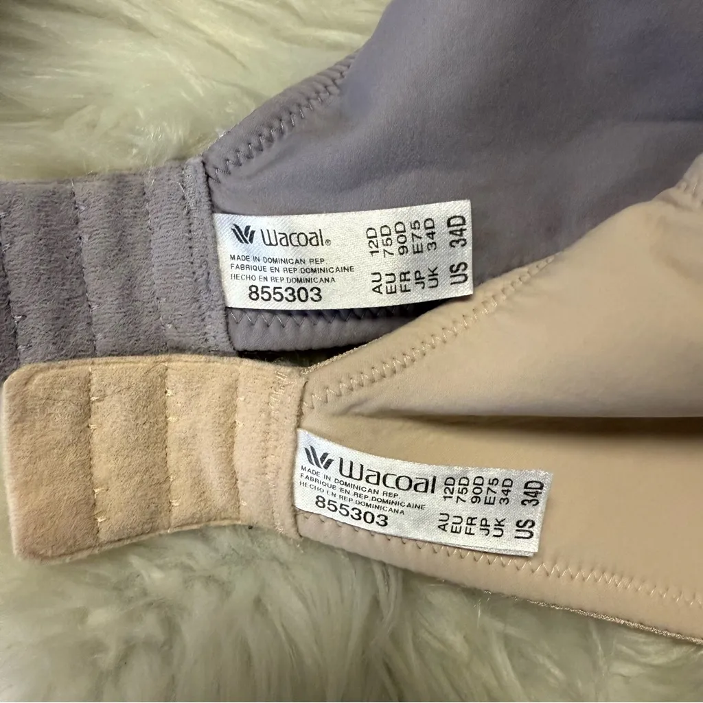 Wacoal Back Appeal Underwire Bra Size 34D Lot of 2 Style 855303 - Image 6