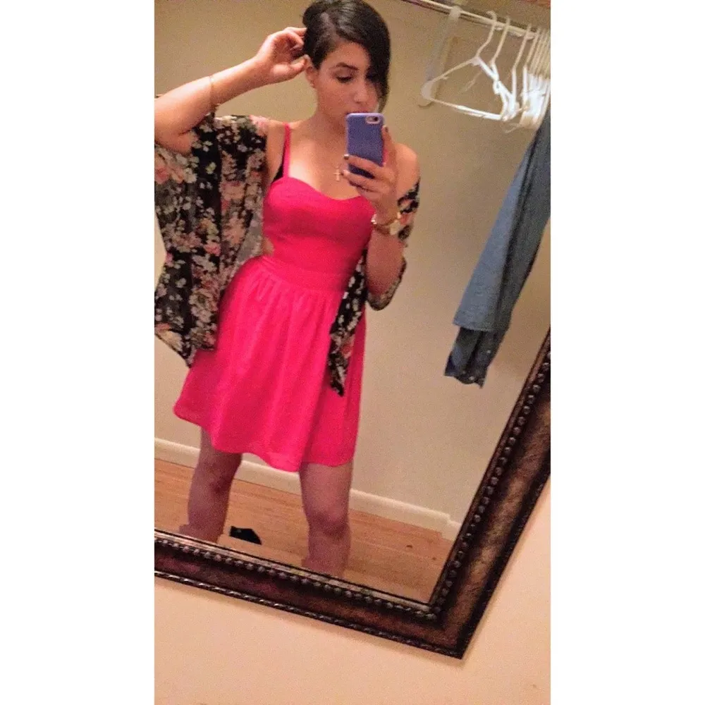 Forever 21 hot pink cut out skater dress - Image 3