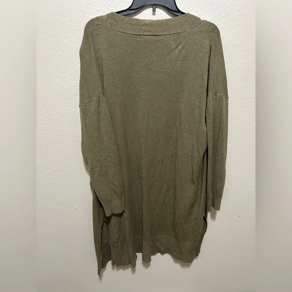 Debut Olive Green Women's Long Cardigan Sweater Duster Size Medium - Image 4