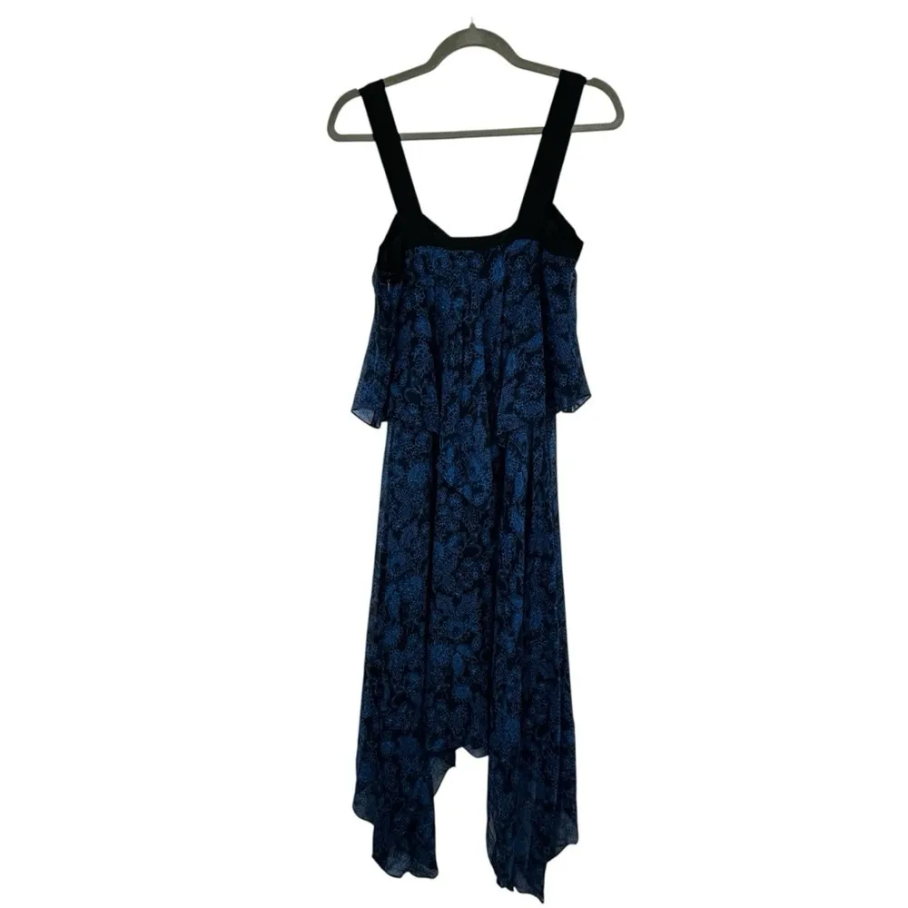 Derek Lam 10 Crosby Blue Floral Silk Asymmetrical Two-Tier Cami Dress Women’s 2 - Image 12