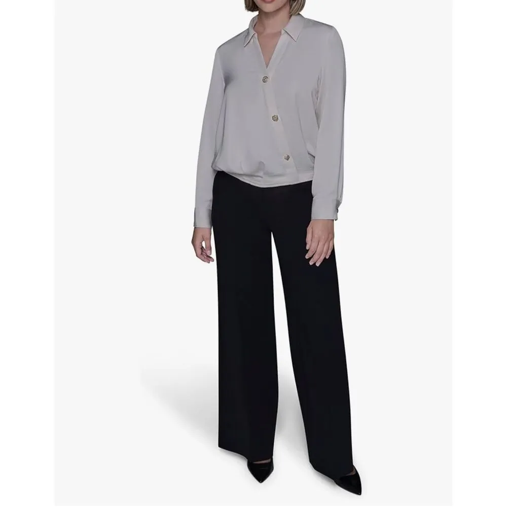 Karl Lagerfeld Long Sleeve Classy Collared Essential Button Down - Image 3