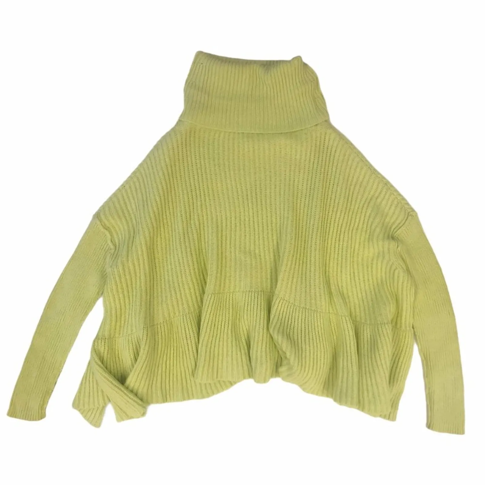 Free People Turtleneck Sweater Lime Green - Image 4