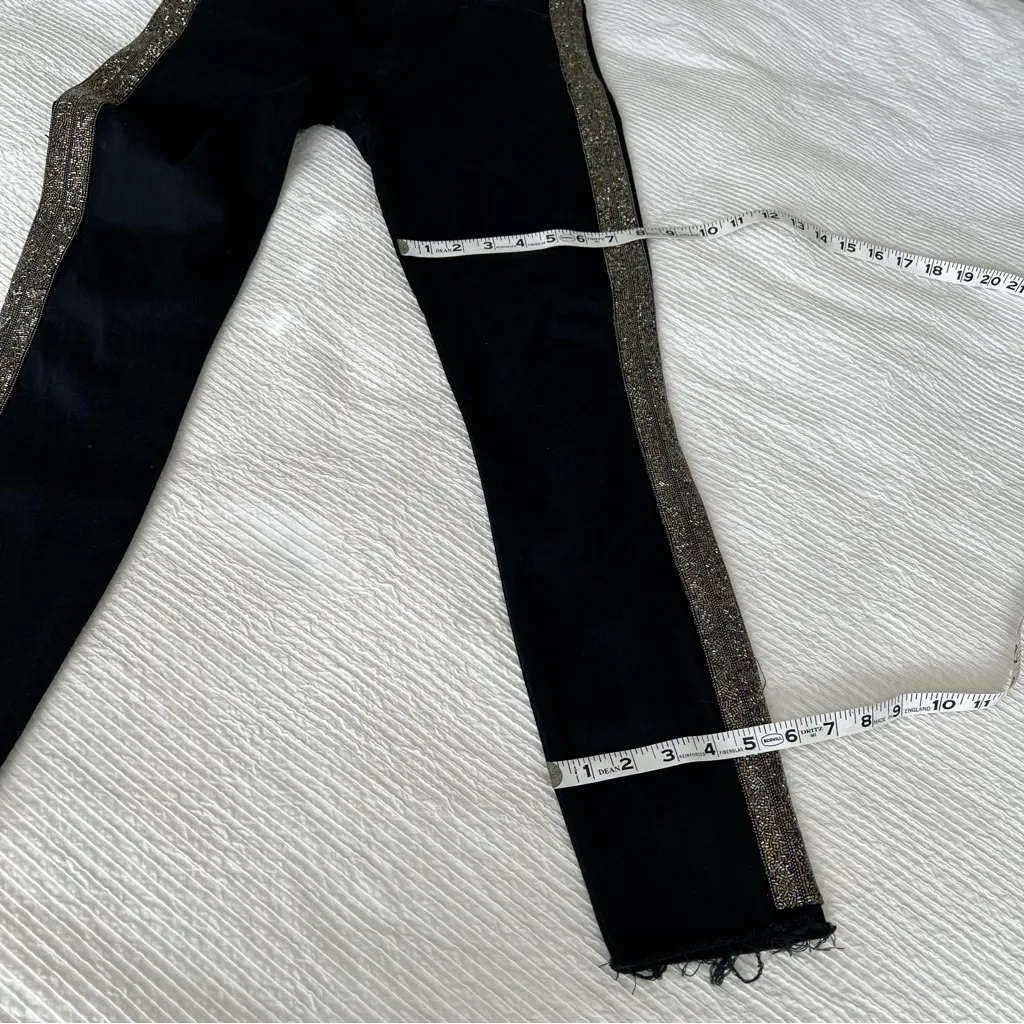 MOTHER High Waisted Looker Ankle Fray Guilty Flash black jeans size 27 - Image 10