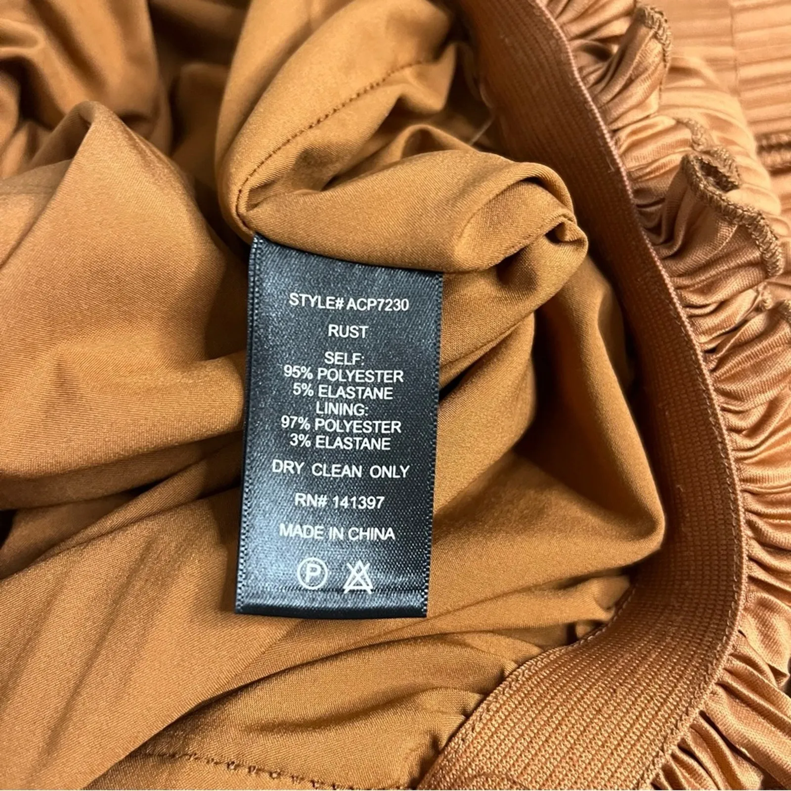 ASTR The Label Cruise Pant Wide Leg Pleated Pull On Trouser Rust Women’s Size S - Image 10