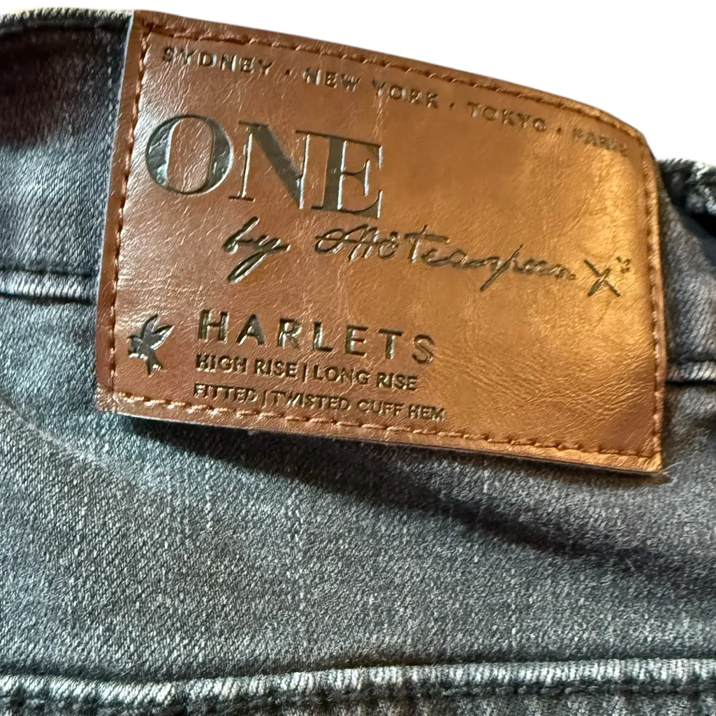 One Teaspoon Harlets Black High Rise Long Rise Fitted Twisted Cuff Hem Size 30 - Image 3